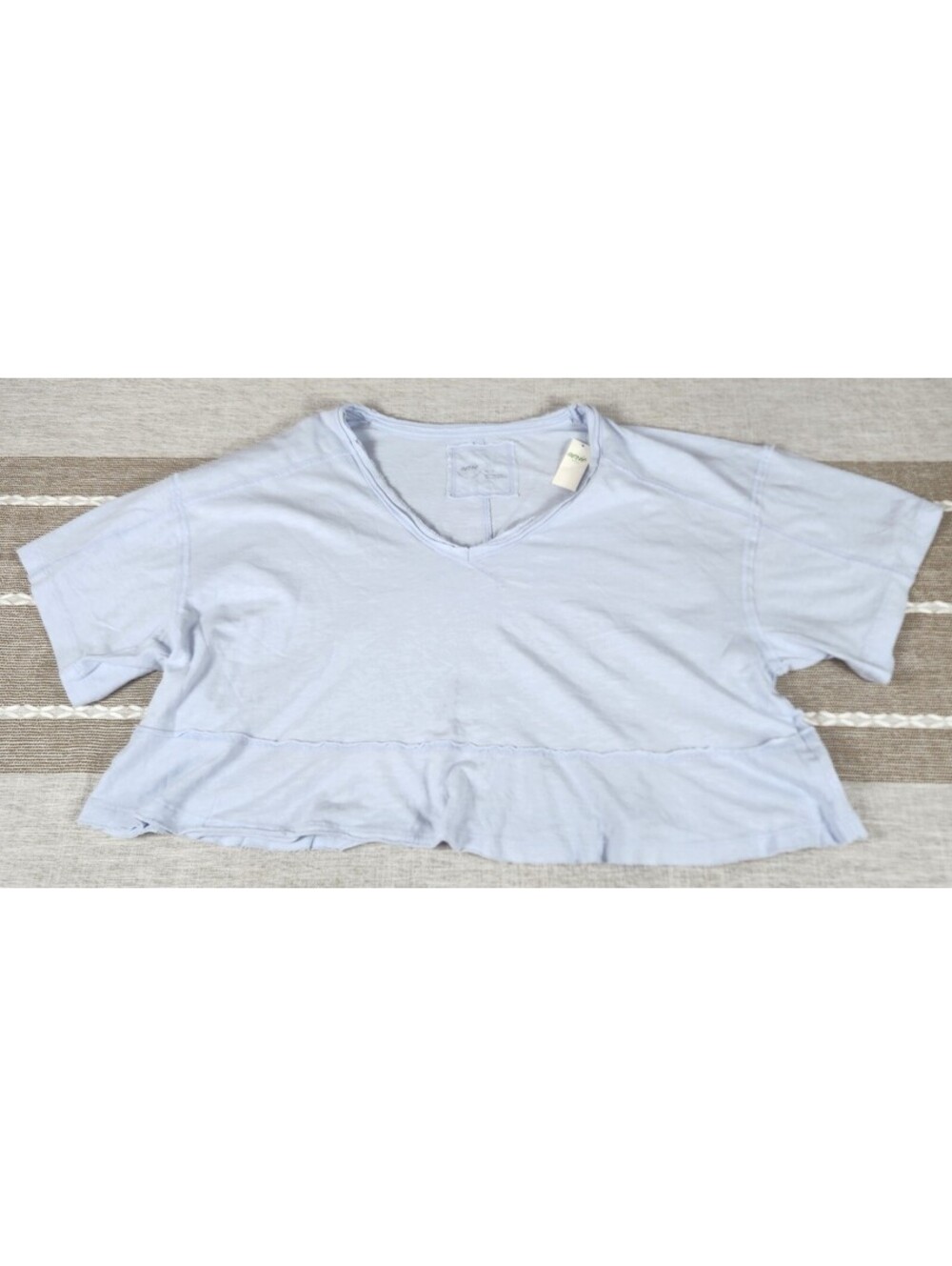 Aerie Cropped V-Neck Blue T-Shirt Size XS NWT